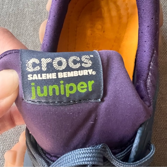 CROCS Blue and Purple Sneakers with Orange Soles - Picture 3 of 6